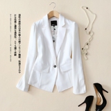 专柜原单高品质OL通勤修身帅气白色西装外套春季一粒扣长袖西装女