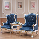 欧式售楼处洽谈桌椅新古典美容院沙发椅实木家具组合单人沙发椅子