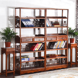 仿古实木书架中式书柜书架组合榆木明清古典茶叶置物展示架 特价