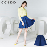 ccdd2016秋装专柜正品新款女时尚方形编织立体提花修身A字半身裙