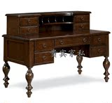 美式乡村实木梳妆台美式书桌欧式地中海法式复古做旧书桌写字台