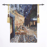 比利时挂毯 客厅 壁挂 壁毯 欧式  布艺油画装饰 梵高夜间咖啡屋