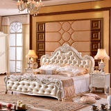 欧式雕花双人床1.8米家具简约现代储物高箱宜家简约卧室皮艺床