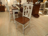 地中海开放漆拼色家具 全纯实木美式白色椅子书椅 白橡木餐椅U44#