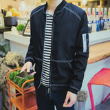 春季青年学生韩版男士外套大码短款棒球服领男夹克薄款修身外穿潮
