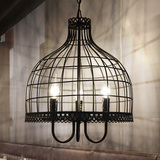 美式简约创意鸟笼吊灯复古工业风铁艺餐厅网咖啡厅服装店吧台卡座