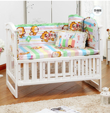纯棉婴儿床围婴儿床上用品宝宝床围四五六件套可拆洗春夏儿童床品