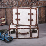 欧式复古手提行短途旅行箱化妆箱登机箱储物箱摄影道具箱装饰木箱