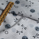 日系和风蜻蜓泡泡纱面料宝宝衬衫和服连衣裙布料手工DIY布