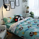 韩式全棉四件套清新卡通小熊创意可爱个性纯棉床单送靠垫床上用品