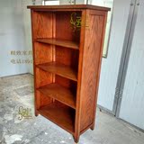 极致家具 单个书柜展柜小实木家具组合做旧原木橡木美式乡村木