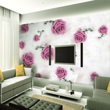 电视背景墙3D立体温馨浪漫玫瑰无缝大型客厅卧室床头背景墙纸壁纸