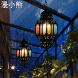 漫咖啡灯饰摩洛哥创意复古吊灯彩色玻璃灯吧台走廊咖啡厅吊灯F06