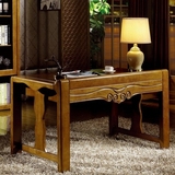 纯橡木办公桌现代简约中式实木书桌电脑桌办公台1.4米书房家具