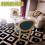 韩国同款简约长方形地毯客厅茶几卧室床边毯大地毯黑白格子可定制