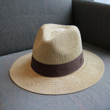 夏季新款M标小礼帽 字母M草帽 男女通用遮阳度假沙滩英伦爵士帽