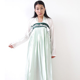 中国式民族风风古代仙女沐兰传统汉服女装绣花齐胸襦裙两件套装