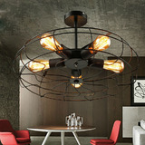 美式复古吸顶灯铁艺吊灯创意客厅咖啡厅个性简约风扇灯饰灯具led