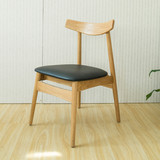 日式实木橡木椅子北欧现代风格软面黑胡桃木餐椅新婚家具小户型