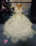 正品换装娃娃衣服服装配饰配件适合芭比利公主白色婚纱大裙子