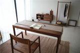 美式乡村圆角餐桌胡桃木橡木实木桌书桌中式餐桌写字桌定制