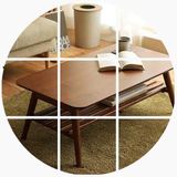 家逸 可折叠两层茶桌 小户型功夫茶几简约现代实木桌子棕色