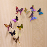 创意3d立体可移除墙贴 不锈钢蝴蝶 卧室温馨客厅背景墙装饰 灯饰