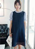 京京韩国代购孕妇装2016夏季新款韩版条纹短袖显瘦哺乳连衣裙