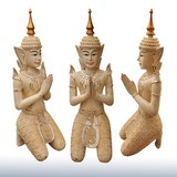 泰国特色工艺品木雕跪佛迎宾佛像人物摆件东南亚酒店会所装饰招财