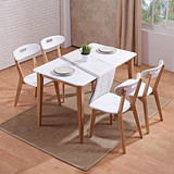 北欧餐桌实木宜家餐桌椅组合日式饭桌现代简约桌子家具白色橡木桌