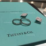 【香港代购】tiffany/蒂凡尼TIFFANY&CO斜体18K玫瑰金铂金对戒指