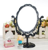 安娜苏风格旋转式镜子台式复古公主欧式大号化妆镜项链架塑料