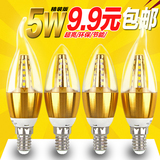 led蜡烛灯泡尖灯泡拉尾灯泡球泡节能照明灯具欧式水晶吊灯E14E27