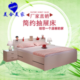 双人床储物床多功能带抽屉高箱床日式床榻榻米板式床1.8m1.5定制