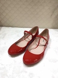 奢侈品寄卖 95新 miumiu 谬谬 红色 漆皮 平底鞋 37.5码