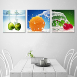 新鲜水果 三拼手绘油画 客厅餐厅经典壁画 家居静物装饰画挂画