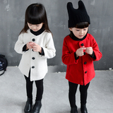 女童2016春装春秋款新款韩版宝宝儿童单排扣外套长袖加厚上衣开衫