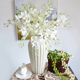 单支小洋兰白色简约仿真花客厅欧式玄关高装饰假花绢花插花特价