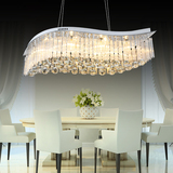 长方形餐厅吊灯欧式led水晶吊灯现代简约餐厅灯创意温馨卧室灯具