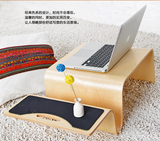 弯曲木电脑桌实木桌大号床上笔记本时尚创意懒人电脑桌