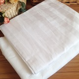 外贸 纯棉1000根埃及棉 白色宽缎条床单\1.8米床笠\被套\枕套