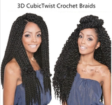 非洲黑人脏辫接发 四股辫假发3D Cubic Twist Crochet Braids