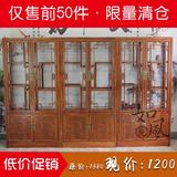中式实木精品陈列展示柜 仿古榆木茶叶柜货架高立式珠宝展示柜
