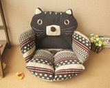 日单sunnyplace秋冬加厚绒面椅垫可爱猫猫靠背垫毛绒榻榻米软坐垫