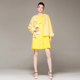 Sungdo gin独立设计师女装秋冬新品黄色小香风短款毛呢名媛外套