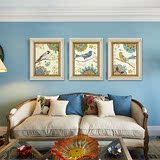 高档美式田园吉祥鸟客厅卧室纯手工装饰画有框沙发餐厅背景墙画