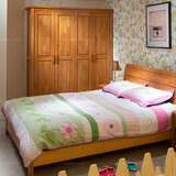 即木家居小户型卧室家具现代中式简约1.8米纯实木双人床婚床