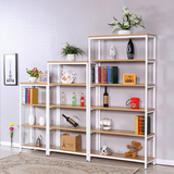 特价钢木书架简易五层置物架多层组合储物货架客厅落地展示架