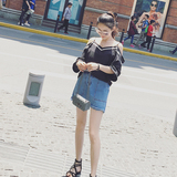 夏季韩版学院风裙子高腰显瘦牛仔裙a型包臀裙毛边磨破半身裙短裙