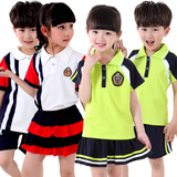 幼儿园园服夏装学院风儿童合唱演出服短袖运动套装小学生校服班服
